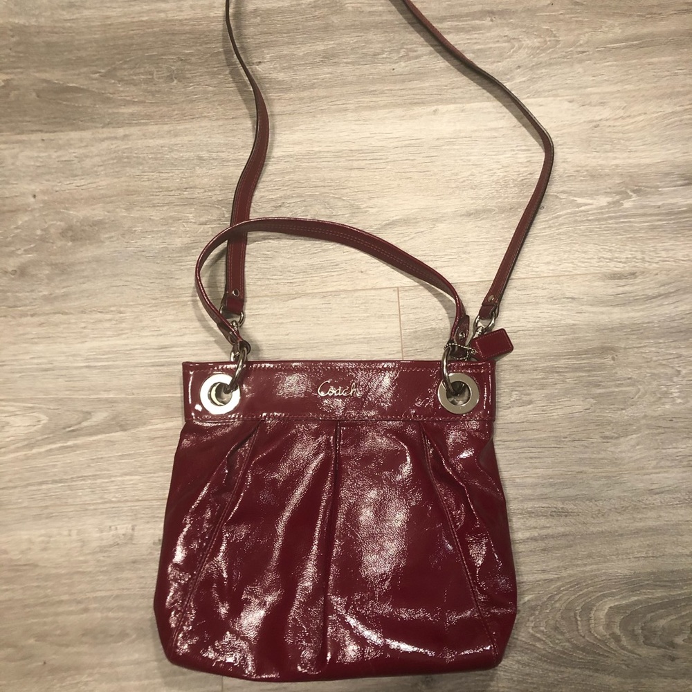 Coach Ashley Hippie Patent Leather Shoulder Bag